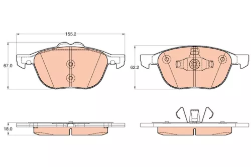 Bremsbelagsatz, Scheibenbremse